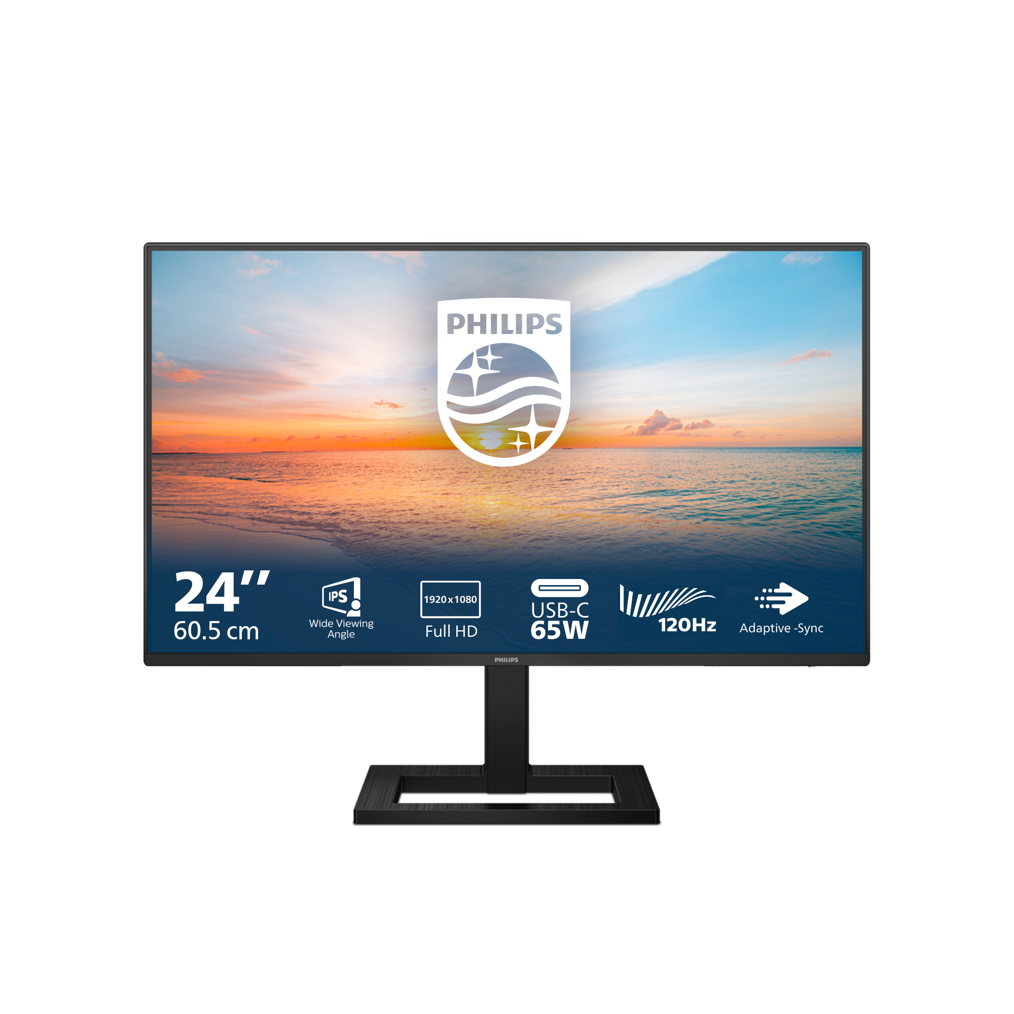 Monitor Philips Série 1000 24″ 24E1N1300AE IPS FHD 100Hz 1ms c/colunas + Aj.Altura