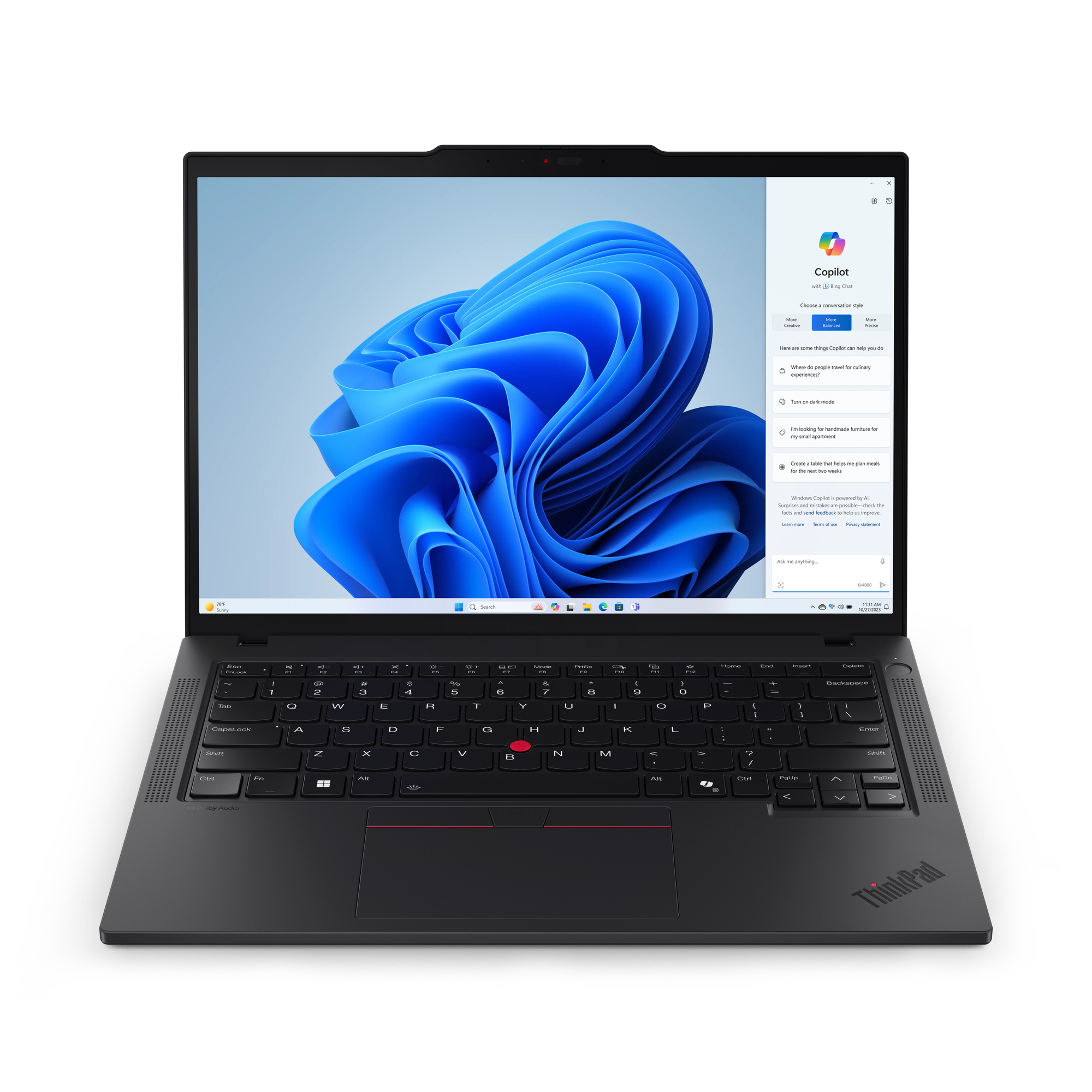 Portátil Lenovo Thinkpad T14 Gen5 Copilot AI 14″ Ultra 7 155U 32GB DDR5 1TB Intel Graphics W11 Pro